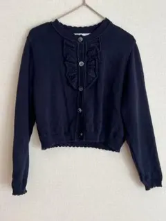 familiar フリル付きカーディガン 120cm ネイビー