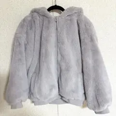 【ほぼ未使用品・美品】グレイル GRL ファーブルゾン グレー フリーサイズ