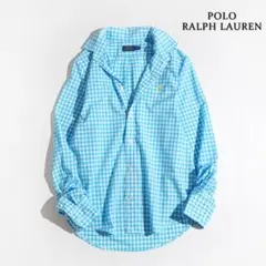 6【美品】ラルフローレン ポニー刺繍 ギンガムチェック 長袖シャツ
