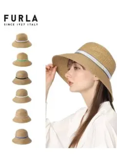 FURLA ベージュ ストローハット