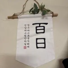 百日祝い タペストリー 韓国風 100日祝い ベビー 飾り 1回のみ使用