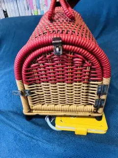 ラタン　ペット用 キャリーケース 猫 犬 インテリア 昭和レトロ アンティーク