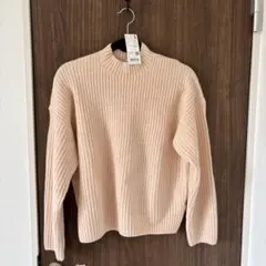 UNIQLO リブ編み長袖セーター L ピンク スフレヤーンモックネックセーター