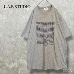 LAB STUDIO【XL】メッセージプリント半袖Tシャツ ユニセックス グレー