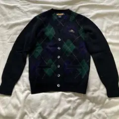 Rugby Ralph Lauren アーガイルカーディガンSブラックポケット付