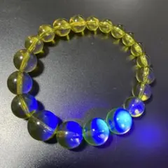 希少ブルーアンバー練り琥珀天然石ブレスレット10