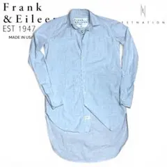 【美品】Frank&Eileen EILEEN コットンシャツ ロング丈 ブルー