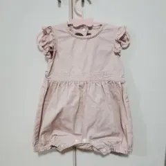サイズ80　ピンク フリル　ロンパース オーバーオール