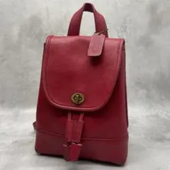 良品✨オールドコーチ ミニリュック オールレザー 本革 ターンロック チャーム付