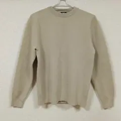ユニクロ　ウォッシャブルミラノリブクルーネックセーター 　ベージュ　Sサイズ