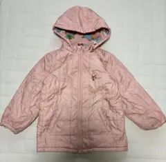 KP ニットプランナー　ピンク うさぎ柄 130　リバーシブル 中綿コート