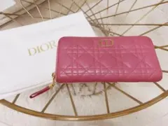 ディオール　長財布　ヤローピンク　ロングウォレット　　ラムスキンのサムネイル