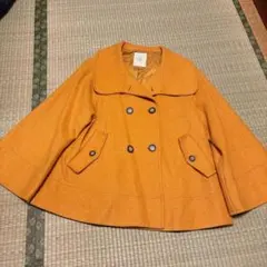 ポンチョ　ケープ　コート　イエロー