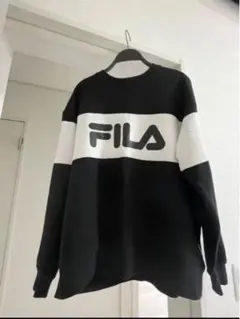 FILA トレーナー ブラック/ホワイト Lサイズ