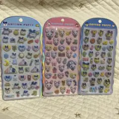 Tamagotchi COTTON PUFFY シール 3種セットのサムネイル