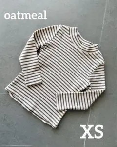 oatmeal ボーダー リブトップス XS ブラウン美品