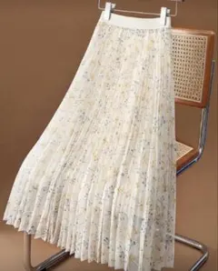 大きいサイズ ロングスカート 3XL 白 花柄