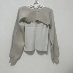 ショートボレロ　リブタンクトップ　ガーリー　アイボリー　2way 春服