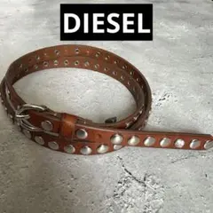 DIESEL ディーゼル レザー ベルト スタッズ ブラウンのサムネイル