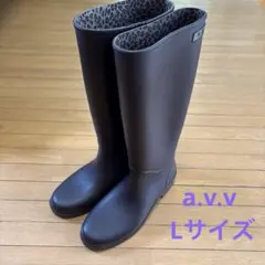 a.v.vレディース ロング レインブーツブラウン レオバード柄 Lサイズのサムネイル