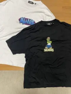 XLARGE Tシャツ 2枚セット 黒 白 ロゴ キャラクター ストリート