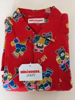 MIKIHOUSE ミキハウスメンズ長袖シャツ くま レッド