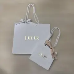DIOR ホワイトショッパー 紙袋　大小セット　リボン付き