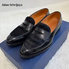 Jalan Sriwijaya ローファー 3.5 ブラックカーフ ポニーヘアー