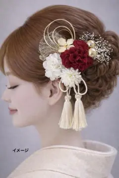 卒業式 成人式 結婚式 髪飾りヘッドパーツ 水引 ドライフラワー 袴