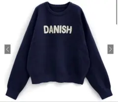 GRL オーバーサイズロゴ刺繍ニットトップスdh1295 ネイビー