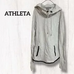 訳あり特価✦ATHLETA フード付きパーカーライトグレー インポート古着のサムネイル