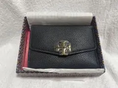 トリーバーチ 新品★箱付★発送無料 三つ折り コンパクトミニウオレットブラック