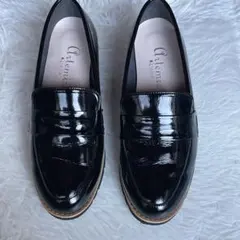 アルテミスバイダイアナ 黒 エナメル コインローファー 22.5