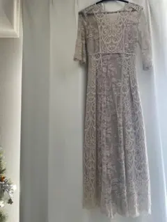 エレガントレースドレスとキャミソールセット