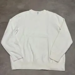 ユニクロ ウォッシャブルミラノリブクルーネックセーター ホワイト L