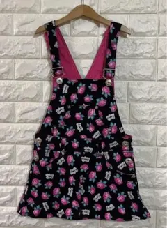 【美品】　アースマジック　ジャンパースカート　150 黒　バラ柄