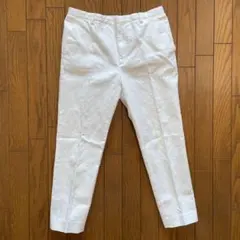 【数回着用】ドレステリア コットンストレートクロップドパンツ(サイズ38・白)のサムネイル