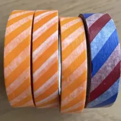 カモ井加工紙　mt 限定　マスキングテープ　ストライプ　オレンジ　細幅