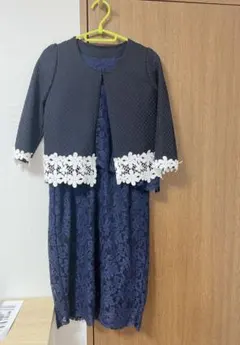 ネイビー　ジャケット　ワンピース　セット　フォーマル　フェミニンママ♡美品