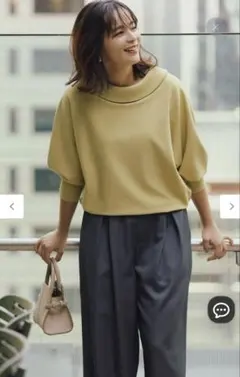 加藤ローサさん着用　組曲　ストライプワイドパンツ