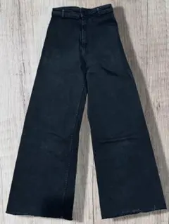 ZARA ブラック ワイドレッグデニム 34