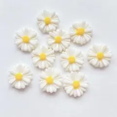 【10個】⑫マーガレット 中 花型 デコレーションパーツ