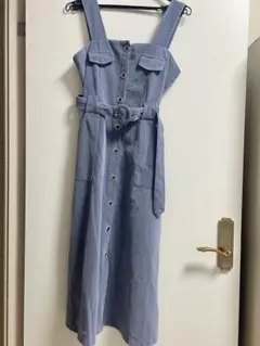 ストライプ柄 ワンピース ベルト付き
