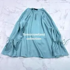 トゥモローランド スムースサテン フレアスリーブブラウス　光沢感