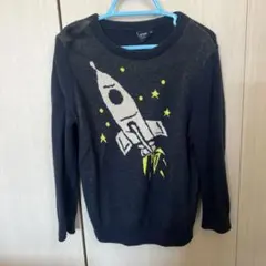 LC Waikiki ロケット柄 ネイビー ニットセーター