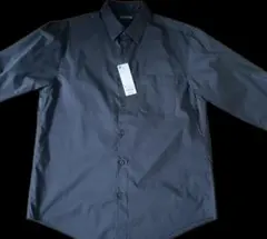 新品ジーユーGU ブロードシャツ　長袖　ブラック