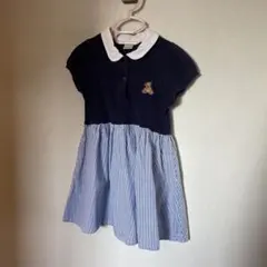プティマイン　ポロ　くま　丸襟ワンピース