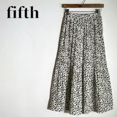 【新品タグ付】fifth　レオパードプリーツスカート　バックゴム　M　アイボリー