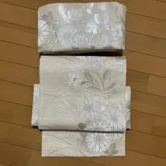 正絹作り帯 二重太鼓 流水草花文 - メルカリ