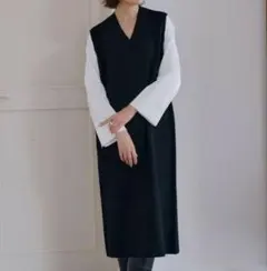 iCB 【洗える】 クロスコンビ ニットワンピース